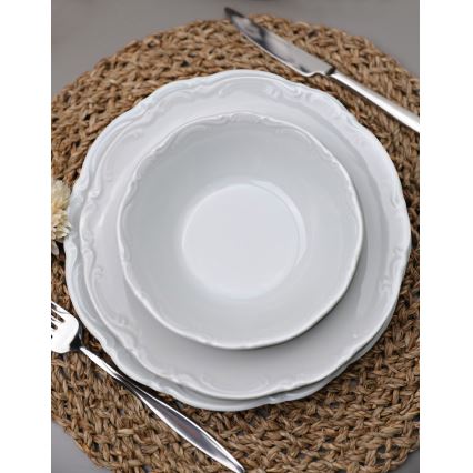 Conjunto de jantar 18 peças branco/porcelana