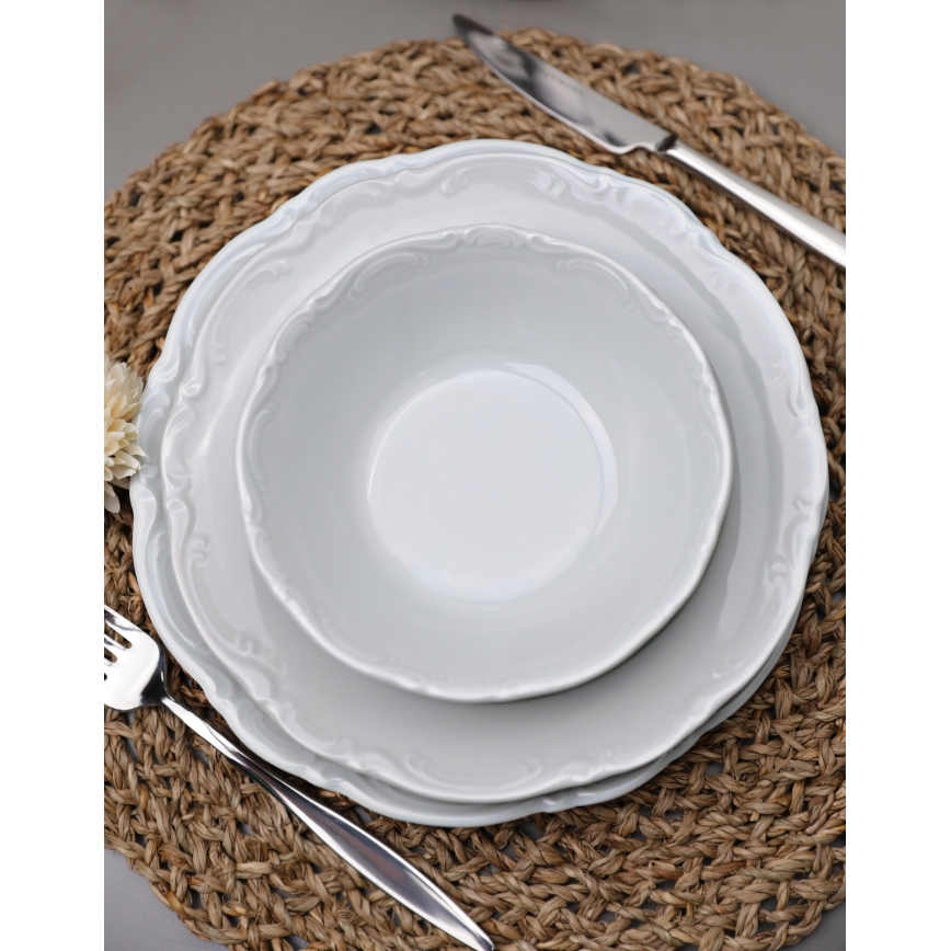 Conjunto de jantar 18 peças branco/porcelana
