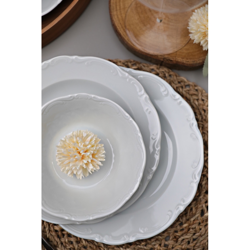Conjunto de jantar 18 peças branco/porcelana