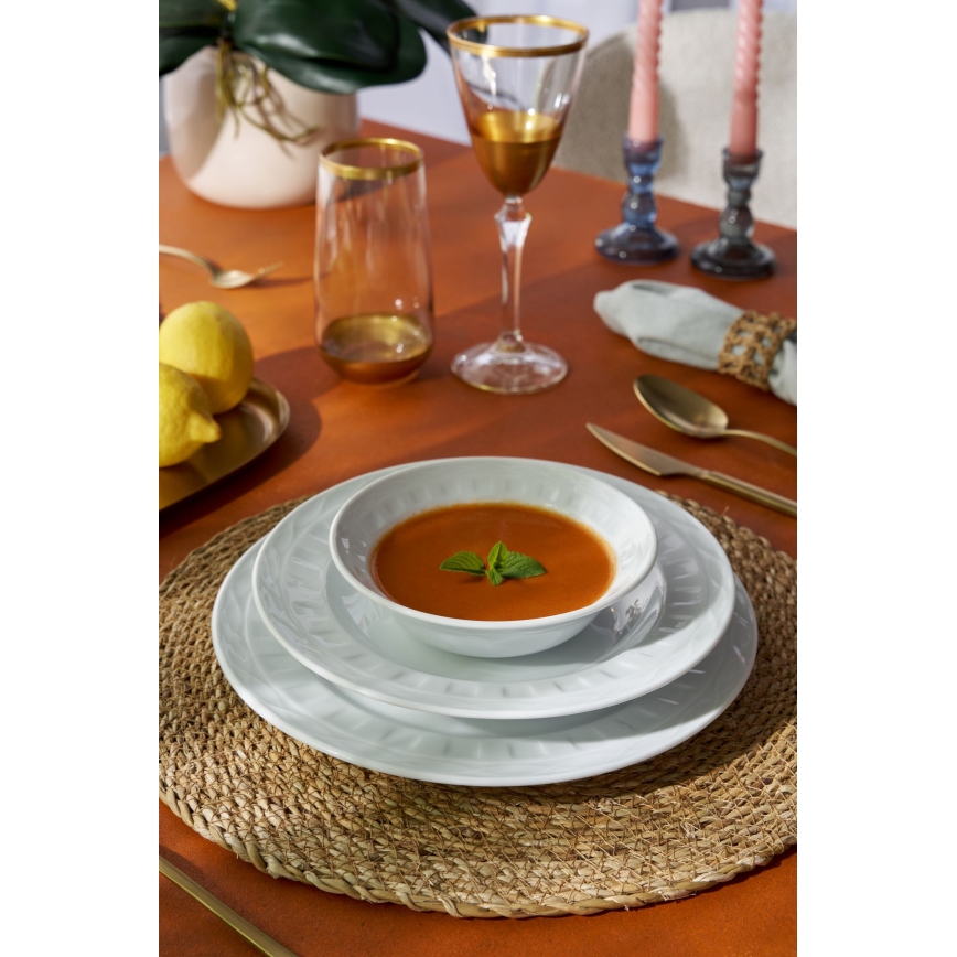 Conjunto de jantar 18 peças branco/porcelana