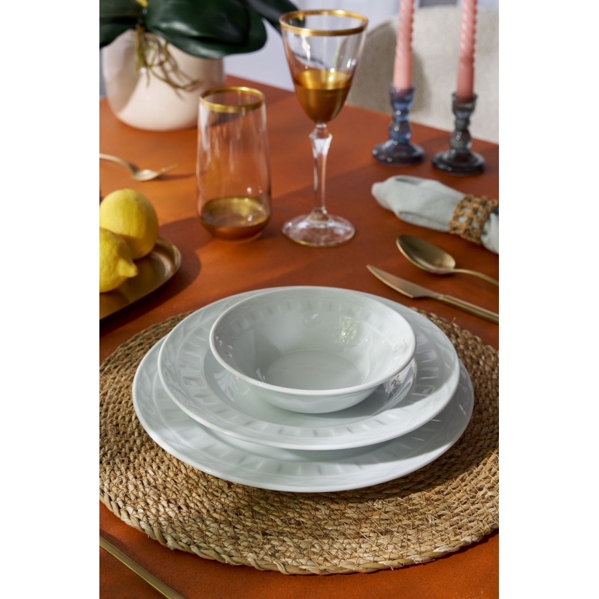 Conjunto de jantar 18 peças branco/porcelana