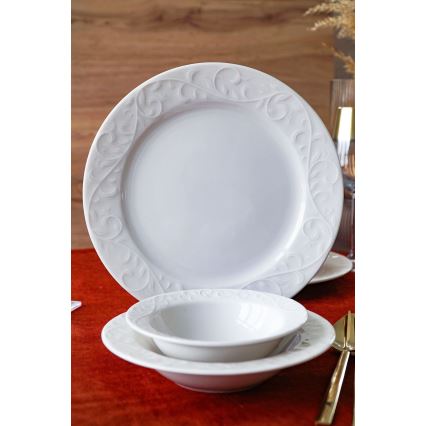 Conjunto de jantar 18 peças branco/porcelana
