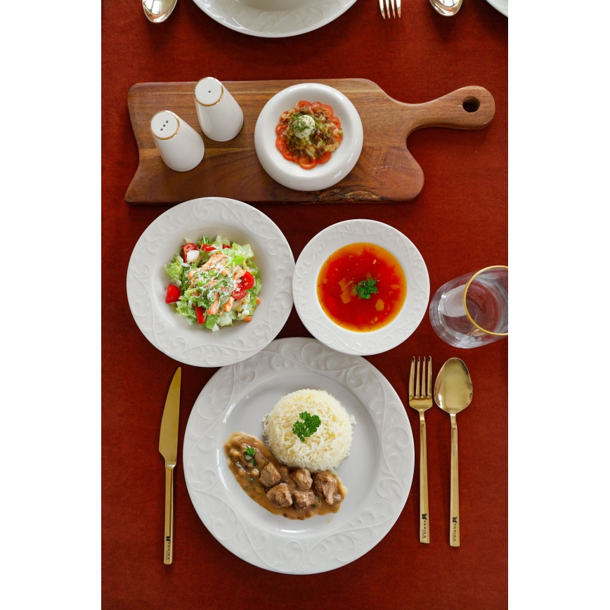 Conjunto de jantar 18 peças branco/porcelana