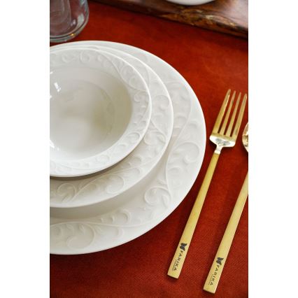 Conjunto de jantar 18 peças branco/porcelana