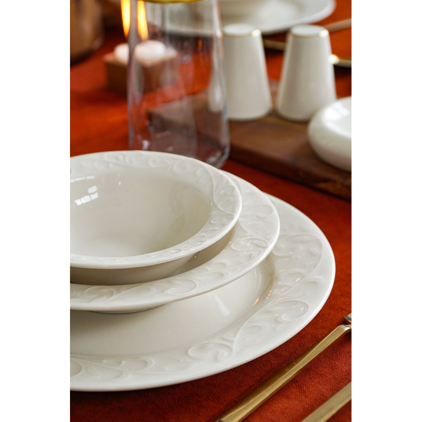 Conjunto de jantar 18 peças branco/porcelana
