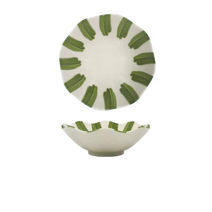 Conjunto de jantar 18 peças branco/verde/porcelana