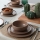 Conjunto de jantar 18 peças, castanho/cerâmica