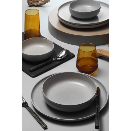 Conjunto de jantar 18 peças cinzento/porcelana