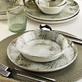 Conjunto de jantar 18 peças cinzento/porcelana