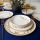 Conjunto de jantar 18 peças creme/dourado/cerâmica