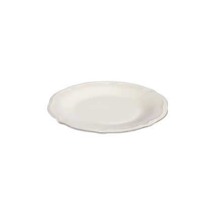 Conjunto de jantar 18 peças creme/prata/porcelana