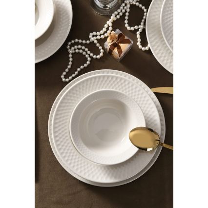 Conjunto de jantar 18 peças em porcelana branca
