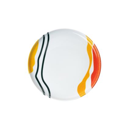 Conjunto de jantar 18 peças em porcelana multicolorida