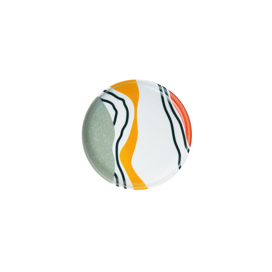 Conjunto de jantar 18 peças em porcelana multicolorida