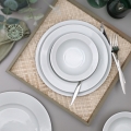 Conjunto de jantar 18 peças, porcelana branca
