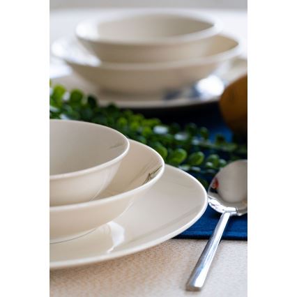 Conjunto de jantar 18 peças, porcelana, branco/azul/verde