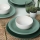 Conjunto de jantar 18 peças, verde/branco, em cerâmica