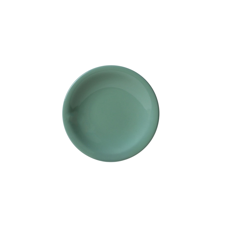 Conjunto de jantar 18 peças, verde/branco, em cerâmica
