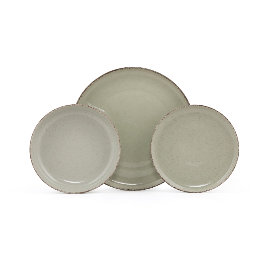 Conjunto de jantar 18 peças verde/porcelana