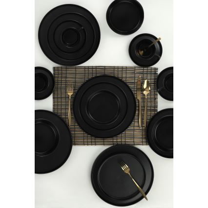 Conjunto de jantar 20 peças preto/grés