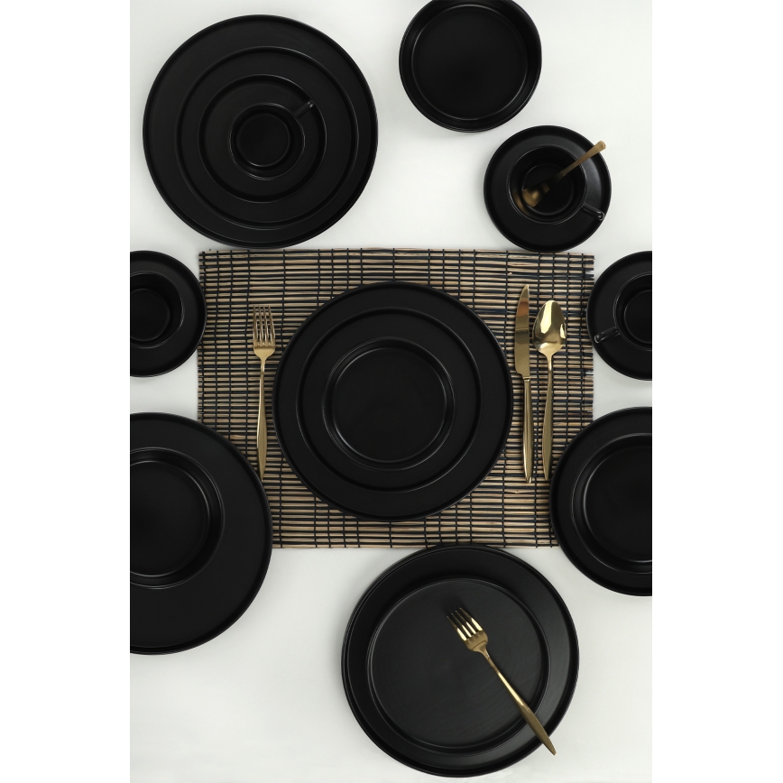 Conjunto de jantar 20 peças preto/grés