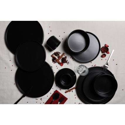 Conjunto de jantar 20 peças preto/grés