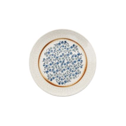 Conjunto de jantar 24 peças azul/bege/porcelana
