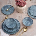 Conjunto de jantar 24 peças azul/cerâmica