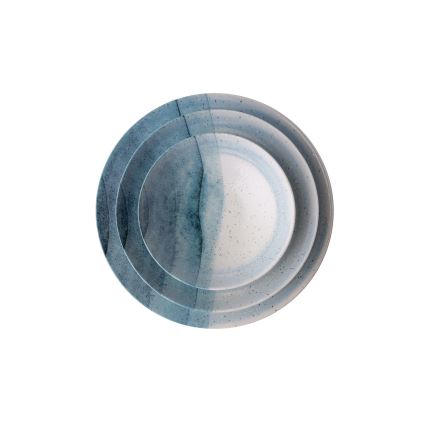 Conjunto de jantar 24 peças azul/creme/porcelana