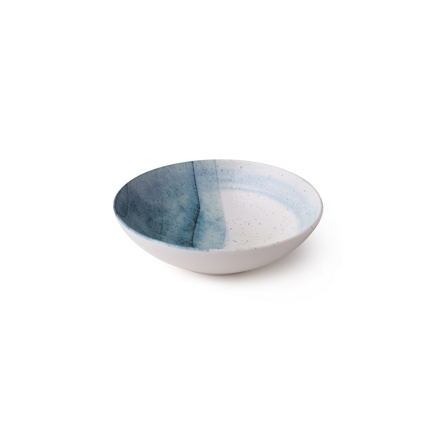 Conjunto de jantar 24 peças azul/creme/porcelana