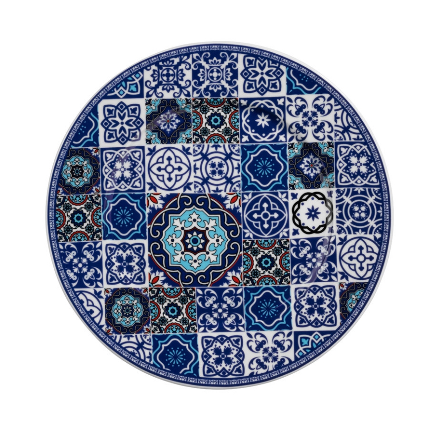 Conjunto de jantar 24 peças azul/porcelana