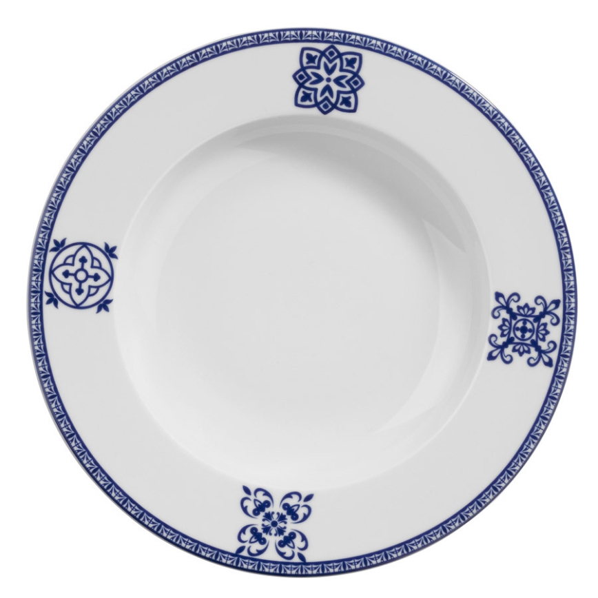 Conjunto de jantar 24 peças azul/porcelana