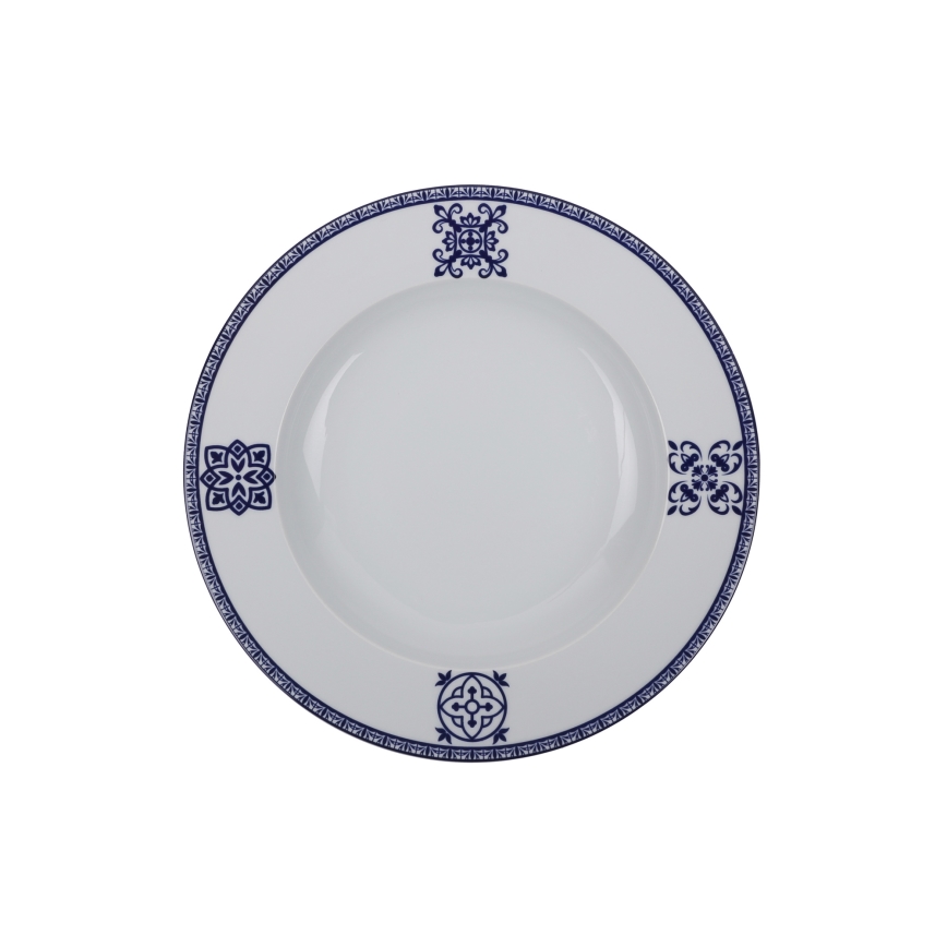 Conjunto de jantar 24 peças azul/porcelana
