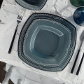 Conjunto de jantar 24 peças azul/porcelana