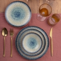 Conjunto de jantar 24 peças azul/porcelana