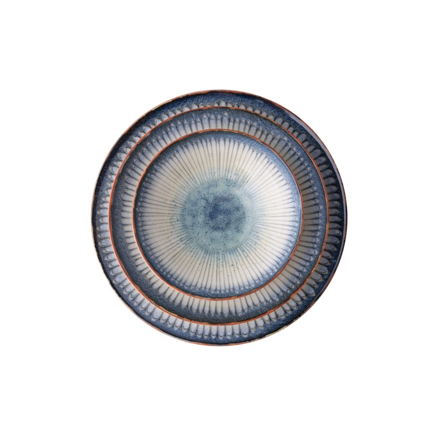 Conjunto de jantar 24 peças azul/porcelana