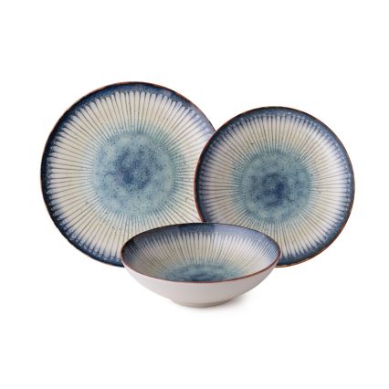 Conjunto de jantar 24 peças azul/porcelana