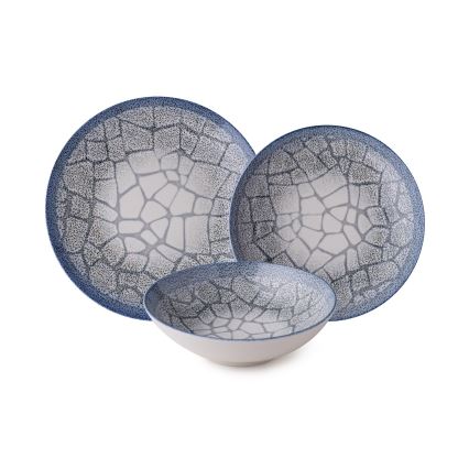 Conjunto de jantar 24 peças azul/porcelana