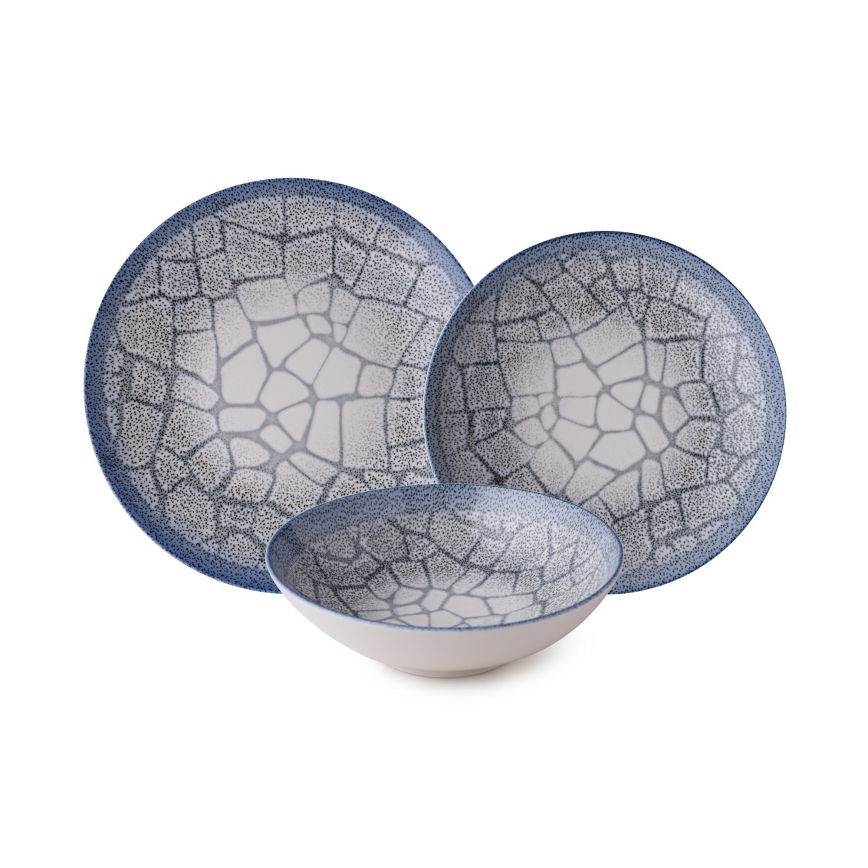 Conjunto de jantar 24 peças azul/porcelana