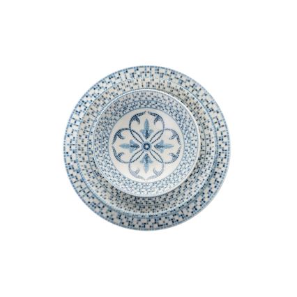 Conjunto de jantar 24 peças azul/porcelana