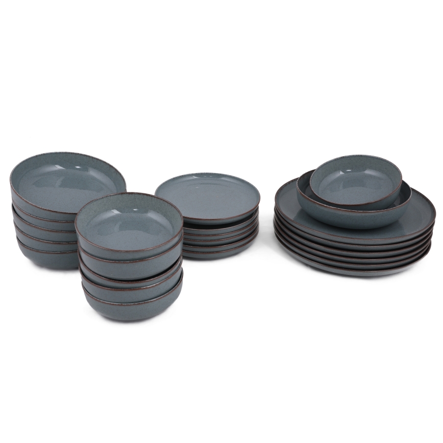 Conjunto de jantar 24 peças azul/porcelana