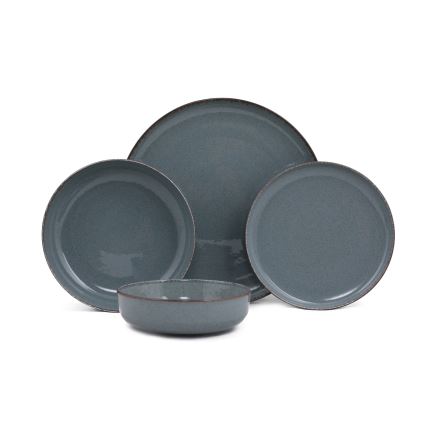 Conjunto de jantar 24 peças azul/porcelana