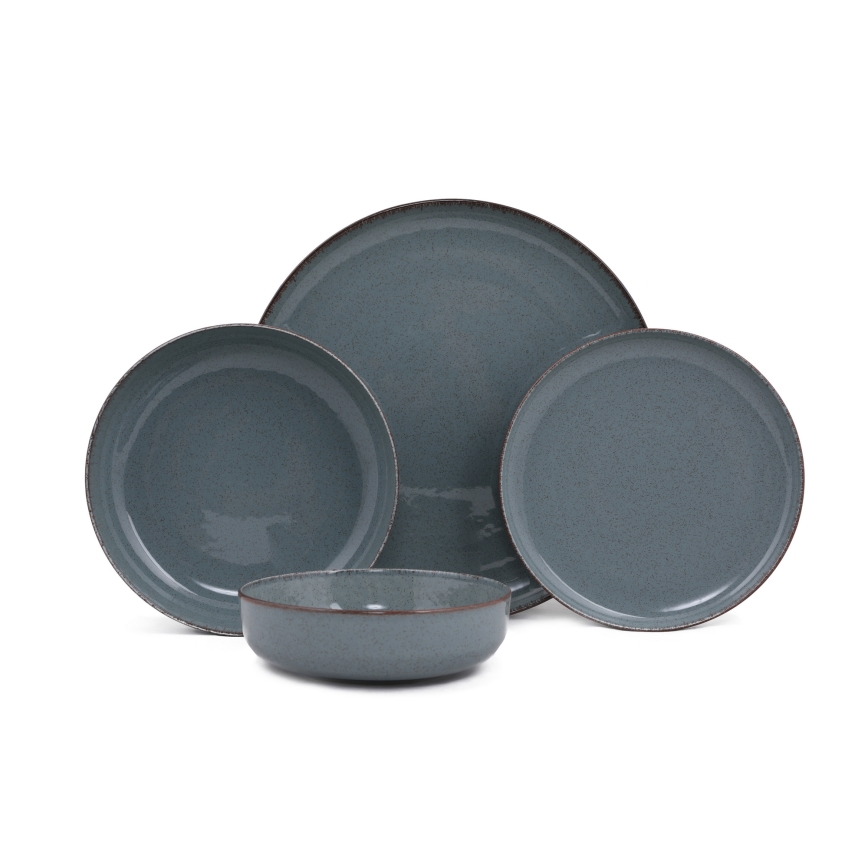 Conjunto de jantar 24 peças azul/porcelana