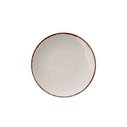 Conjunto de jantar 24 peças bege/castanho/porcelana