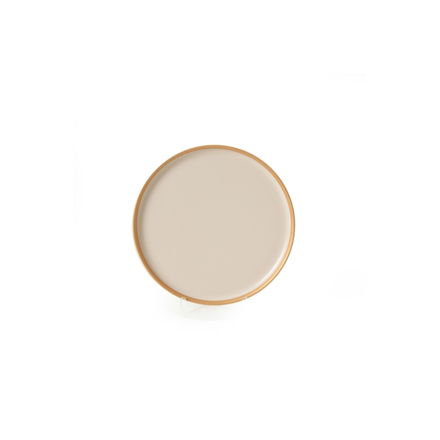 Conjunto de jantar 24 peças bege/cerâmica