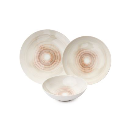 Conjunto de jantar, 24 peças, bege/porcelana