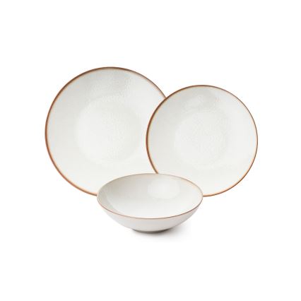 Conjunto de jantar 24 peças bege/porcelana