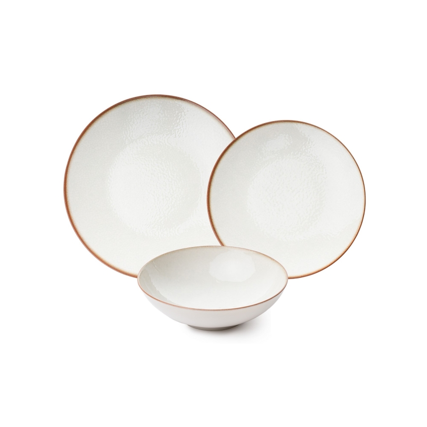 Conjunto de jantar 24 peças bege/porcelana