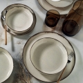 Conjunto de jantar 24 peças bege/porcelana