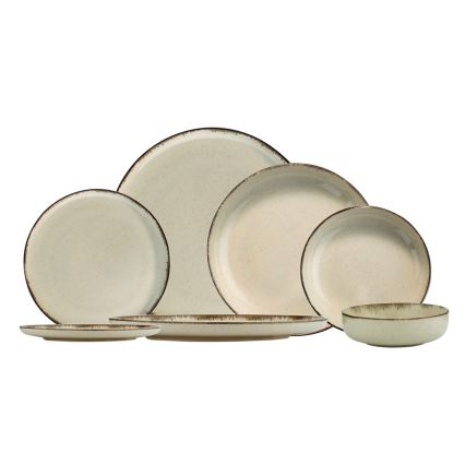 Conjunto de jantar 24 peças bege/porcelana